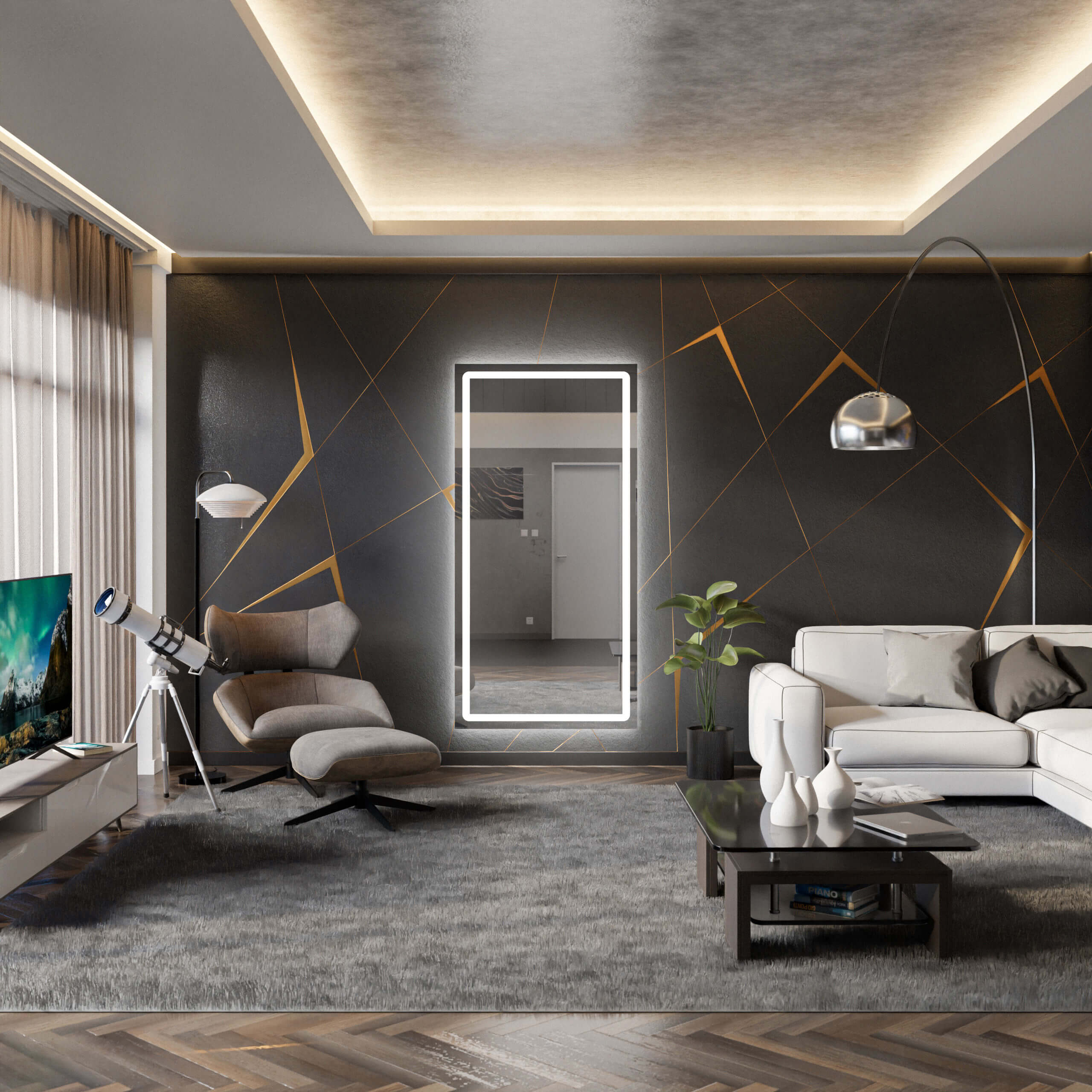 LED zrcadlo do předsíně HOUSTON